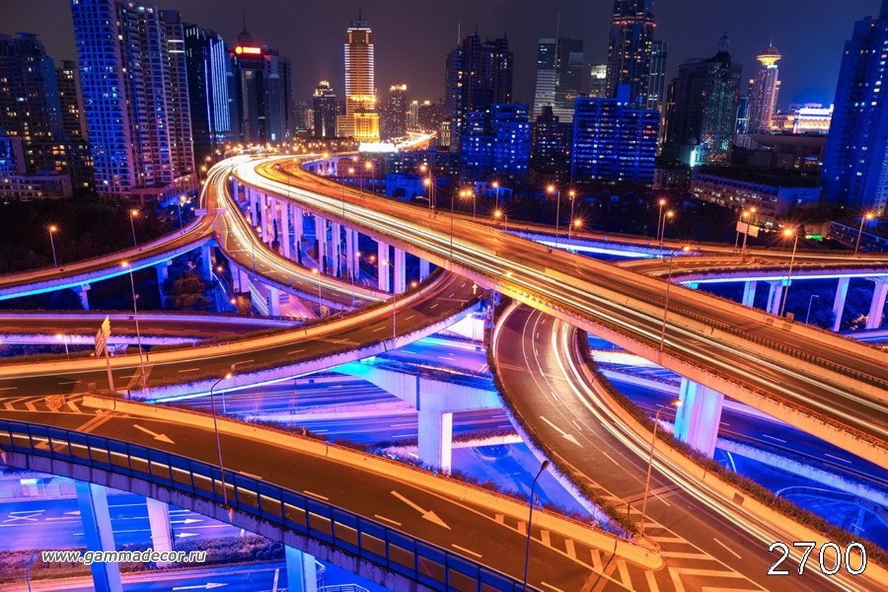 Китай путепровод дороги ночь скачать