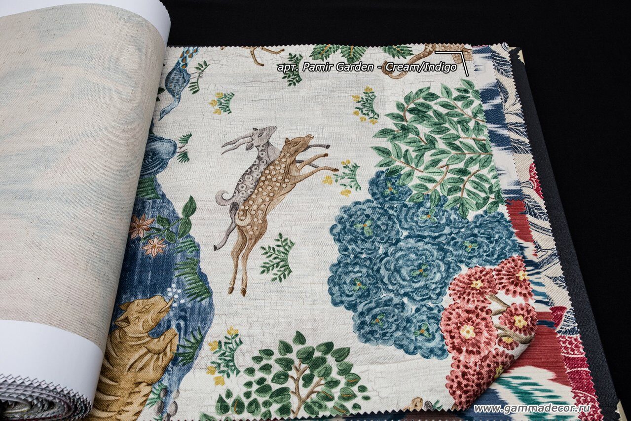 Ткань Pamir Garden-Cream/Indigo >>>