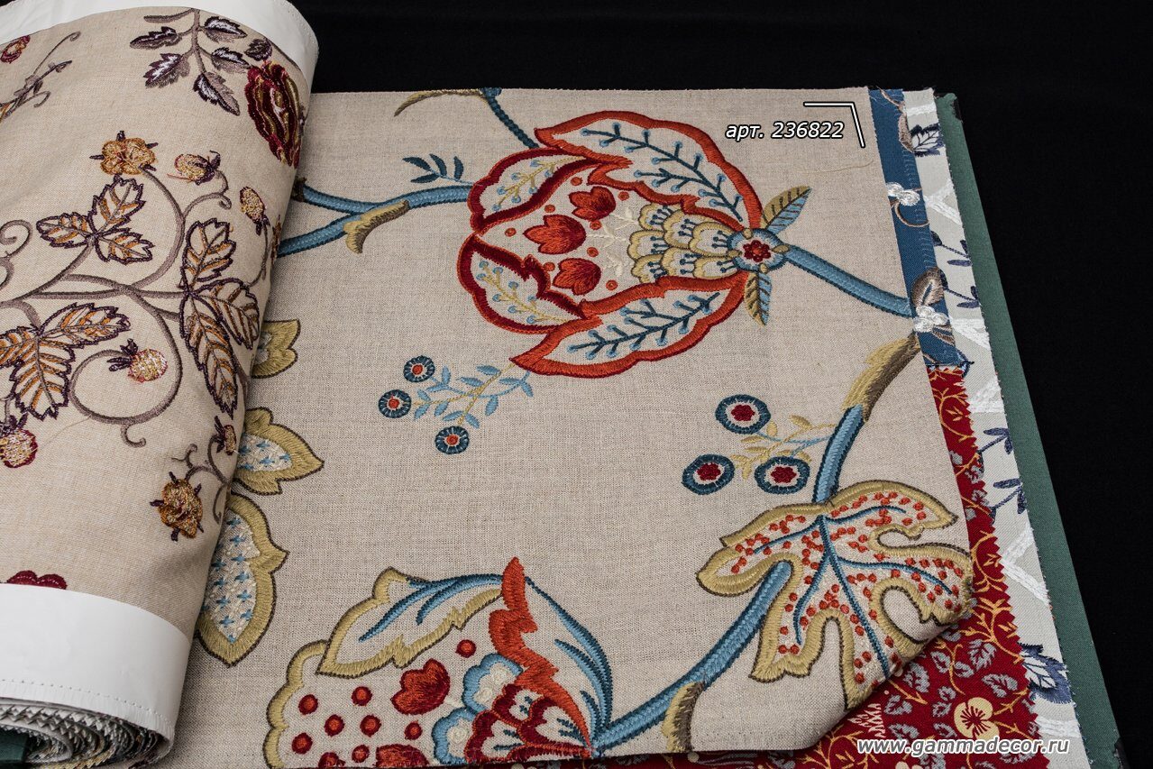 Ткань Theodosia Embroidery Wine/Indigo >>>